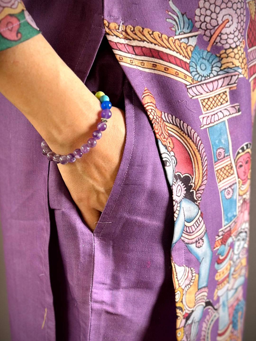 Classic Kalamkari Round Neck Kurti - Image 5