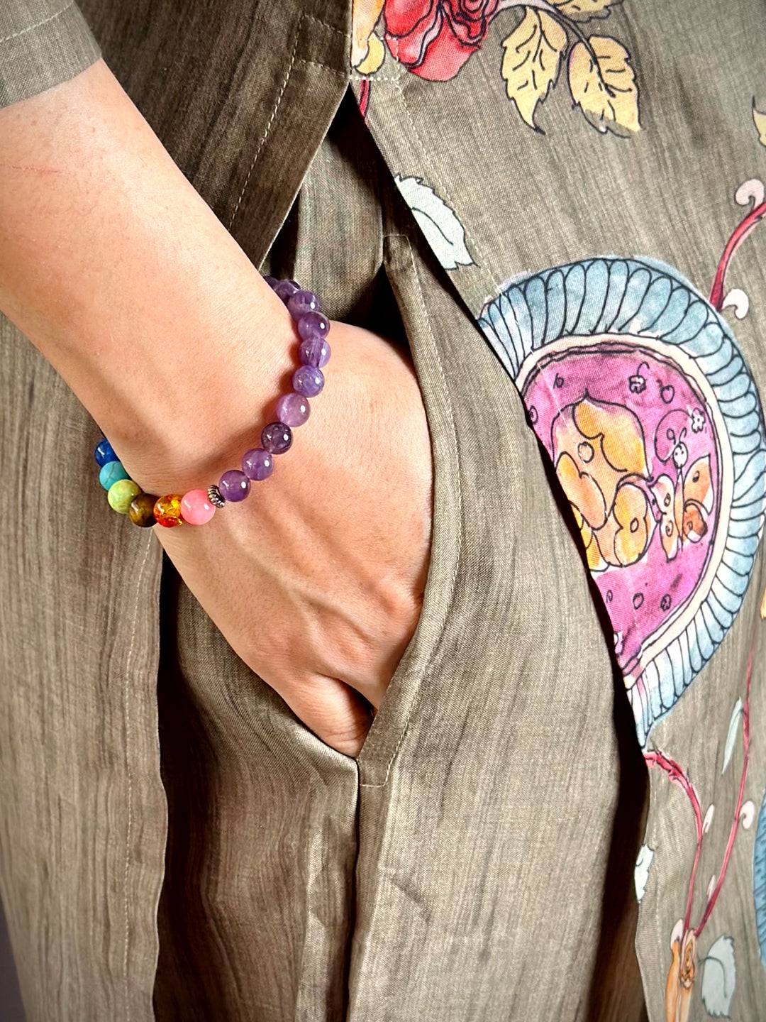 Ethnic Kalamkari Print Mul Kurti - Image 5