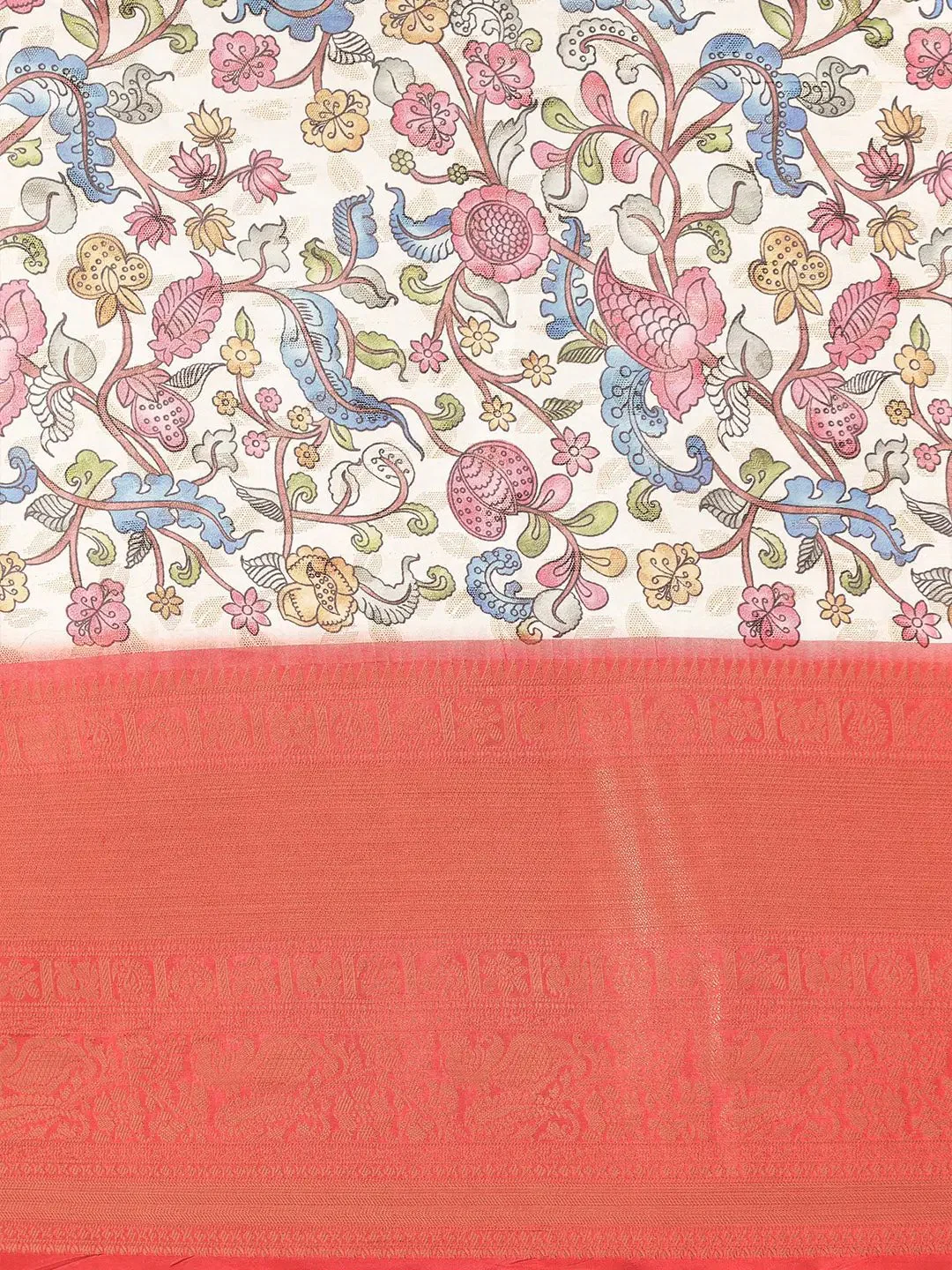 Exquisite Kalamkari Pattu Banarasi Silk Saree - Image 5