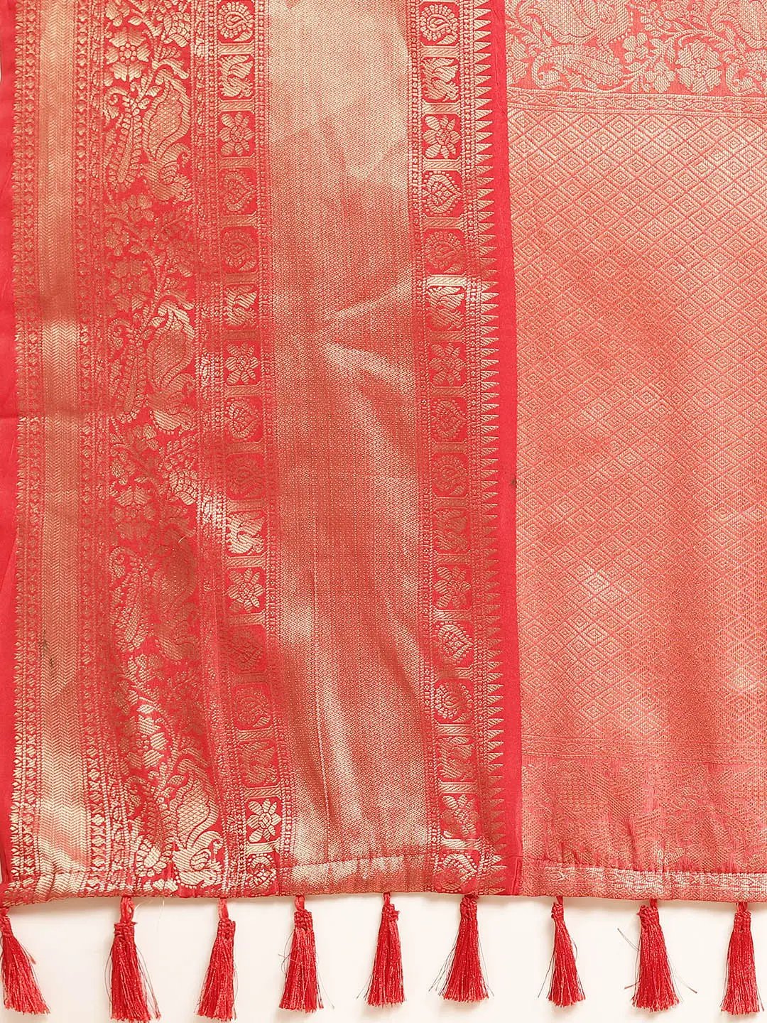 Exquisite Kalamkari Pattu Banarasi Silk Saree - Image 6