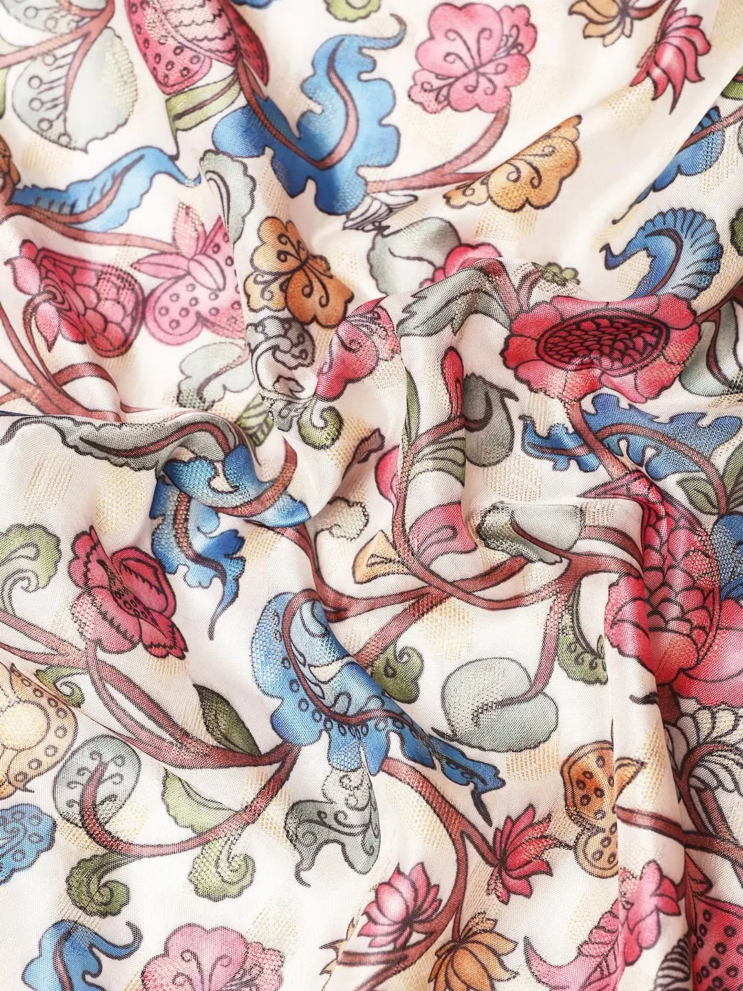 Exquisite Kalamkari Pattu Banarasi Silk Saree - Image 7