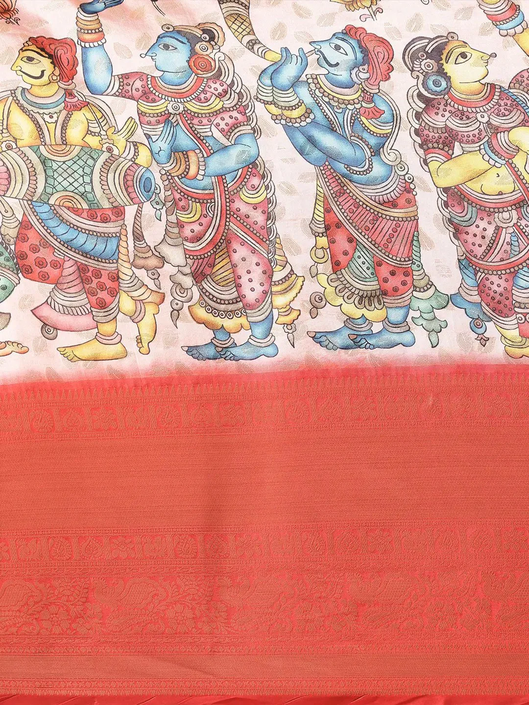 Exquisite Kalamkari Pattu Banarasi Silk Saree - Image 5