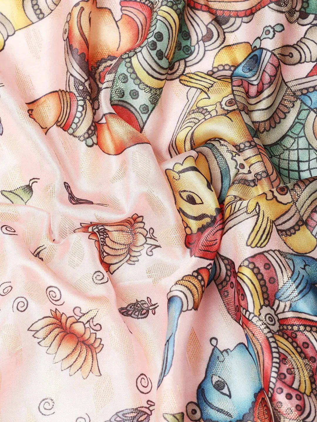 Exquisite Kalamkari Pattu Banarasi Silk Saree - Image 7