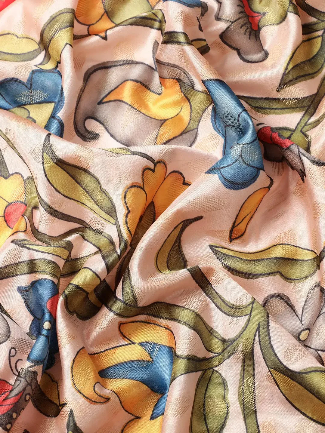 Exquisite Kalamkari Pattu Banarasi Silk Saree - Image 6