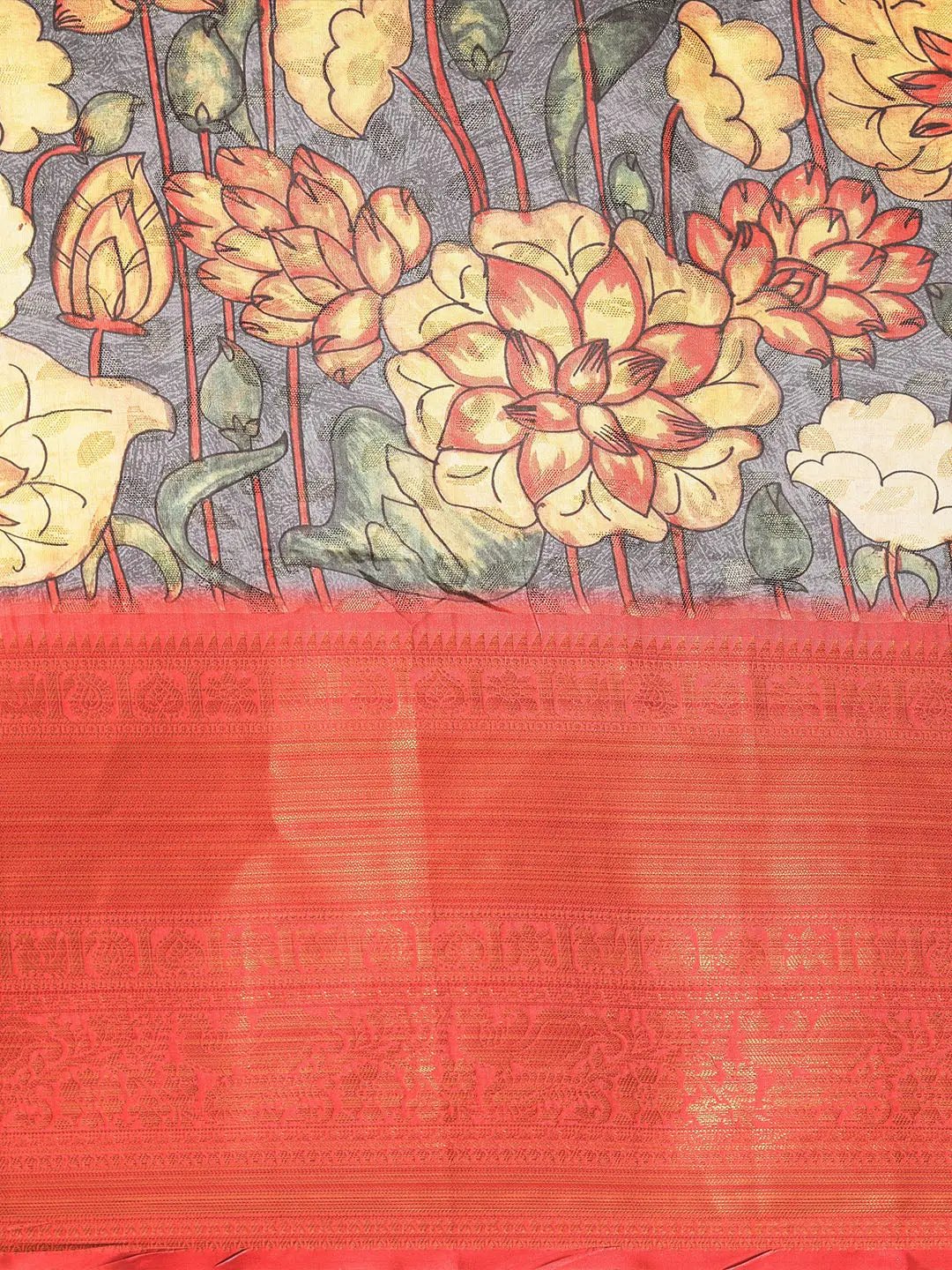 Exquisite Kalamkari Pattu Banarasi Silk Saree - Image 5