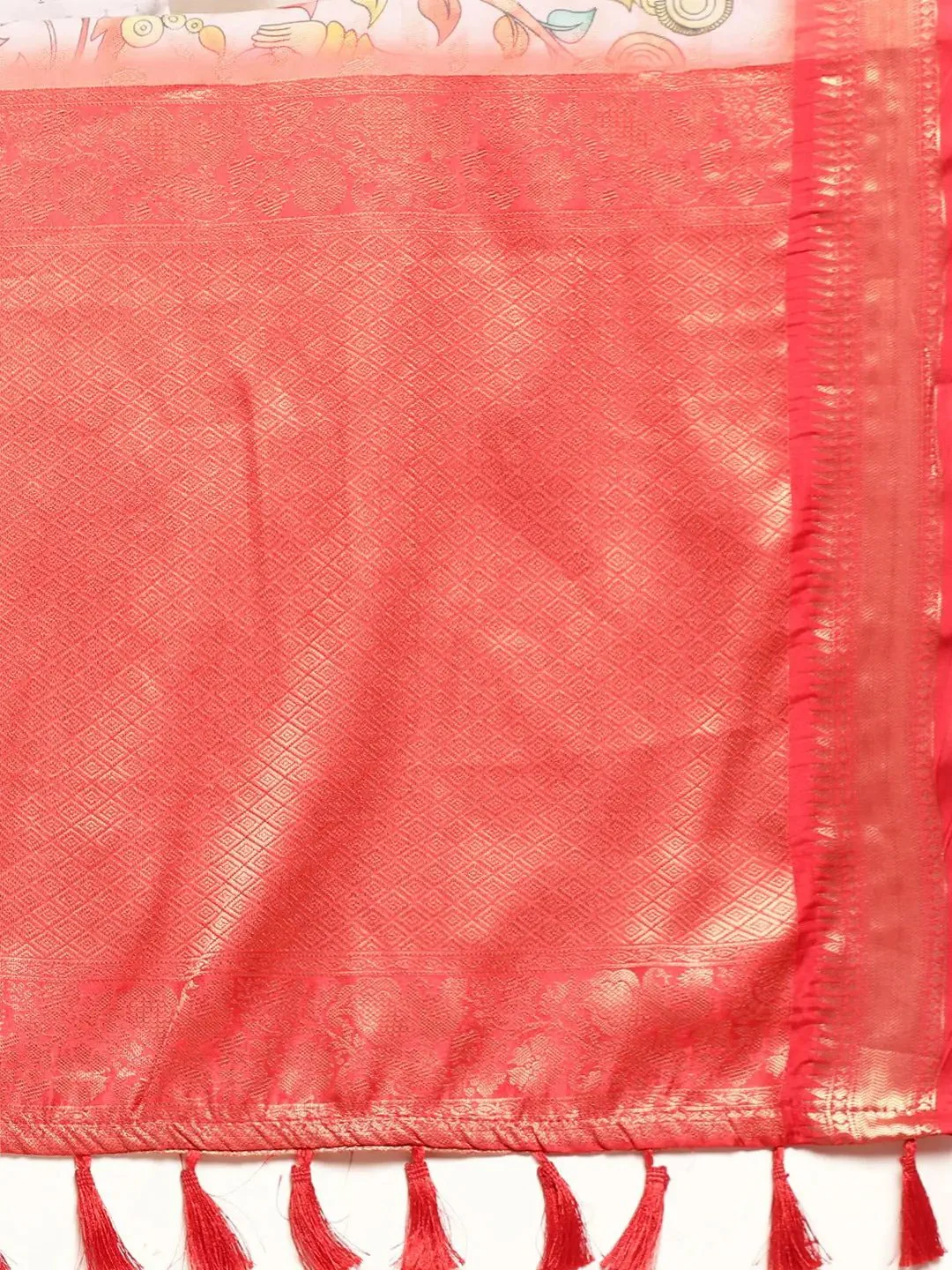 Exquisite Kalamkari Pattu Banarasi Silk Saree - Image 5