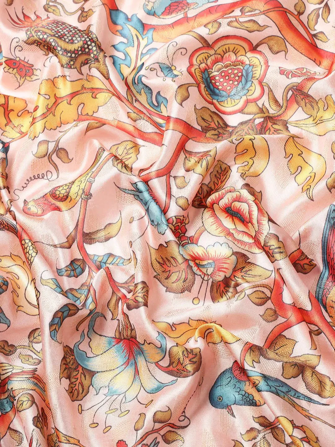 Exquisite Kalamkari Pattu Banarasi Silk Saree - Image 7