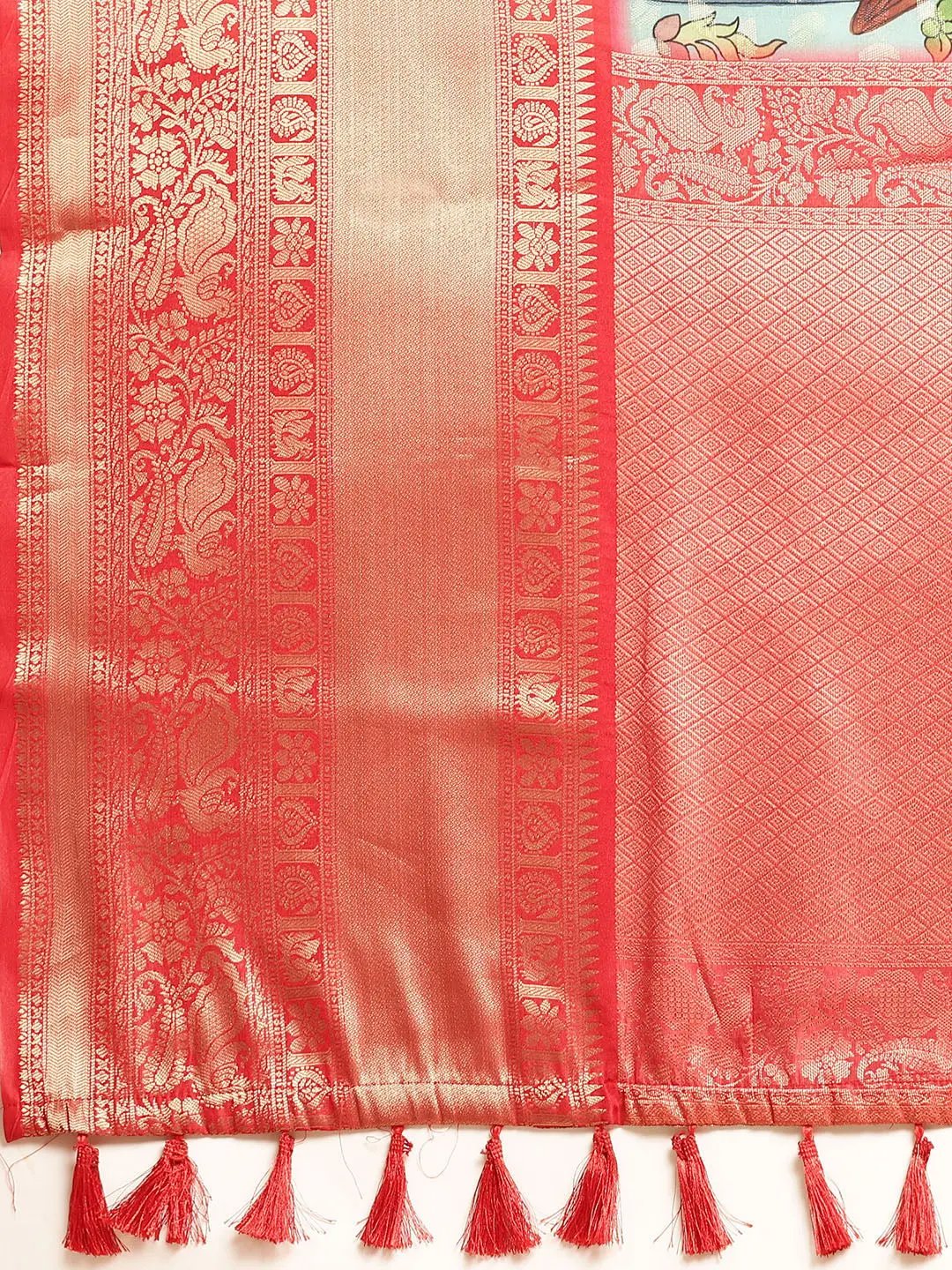 Exquisite Kalamkari Pattu Banarasi Silk Saree - Image 6