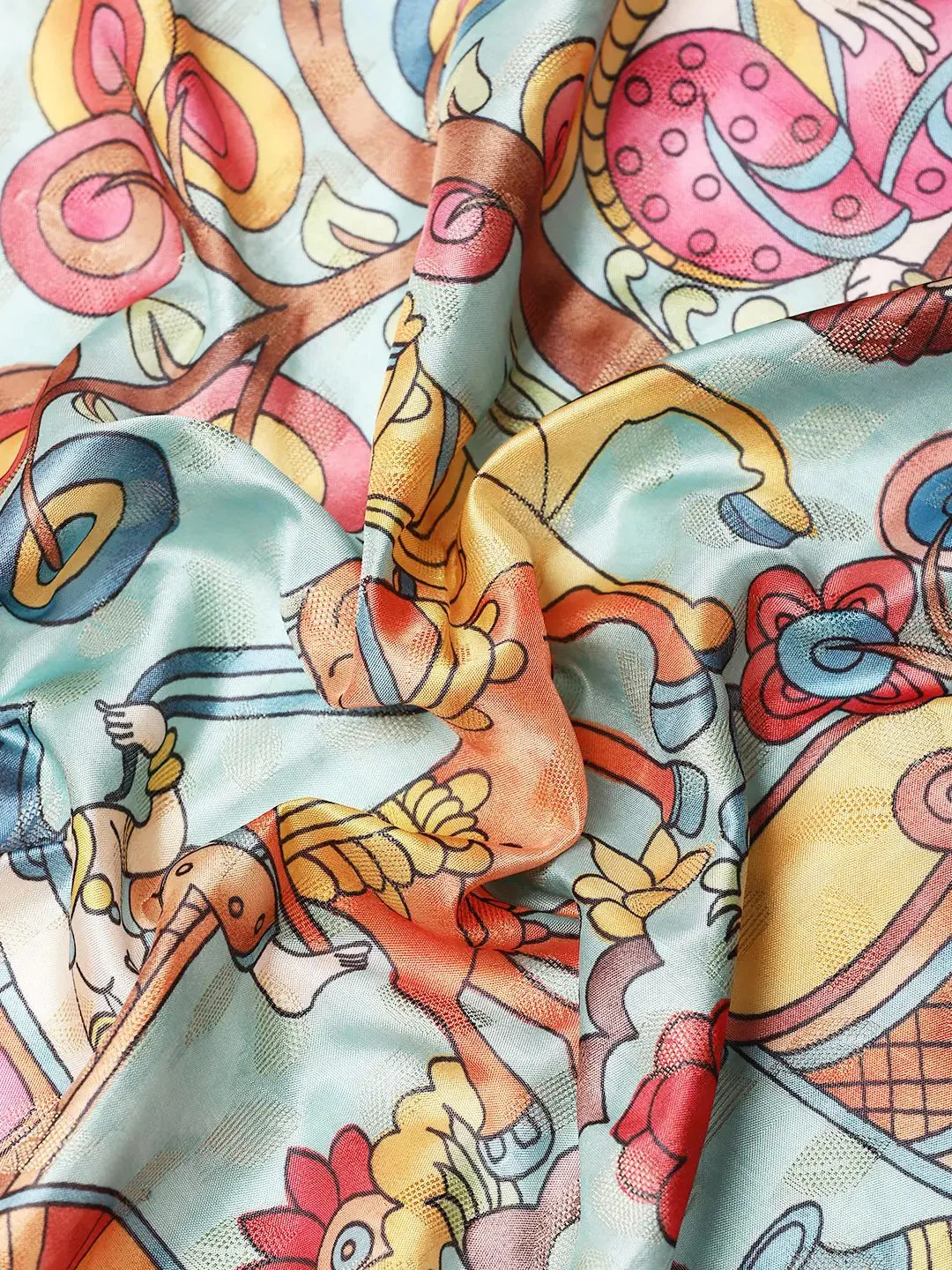 Exquisite Kalamkari Pattu Banarasi Silk Saree - Image 7