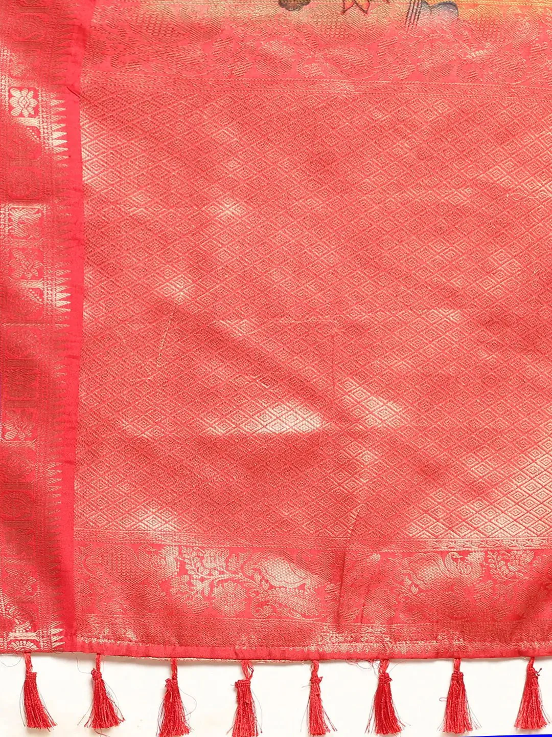 Exquisite Kalamkari Pattu Banarasi Silk Saree - Image 6