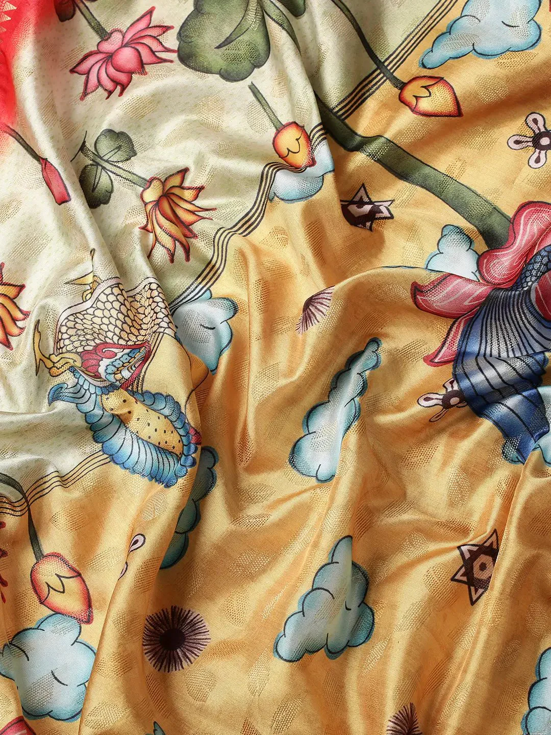 Exquisite Kalamkari Pattu Banarasi Silk Saree - Image 7