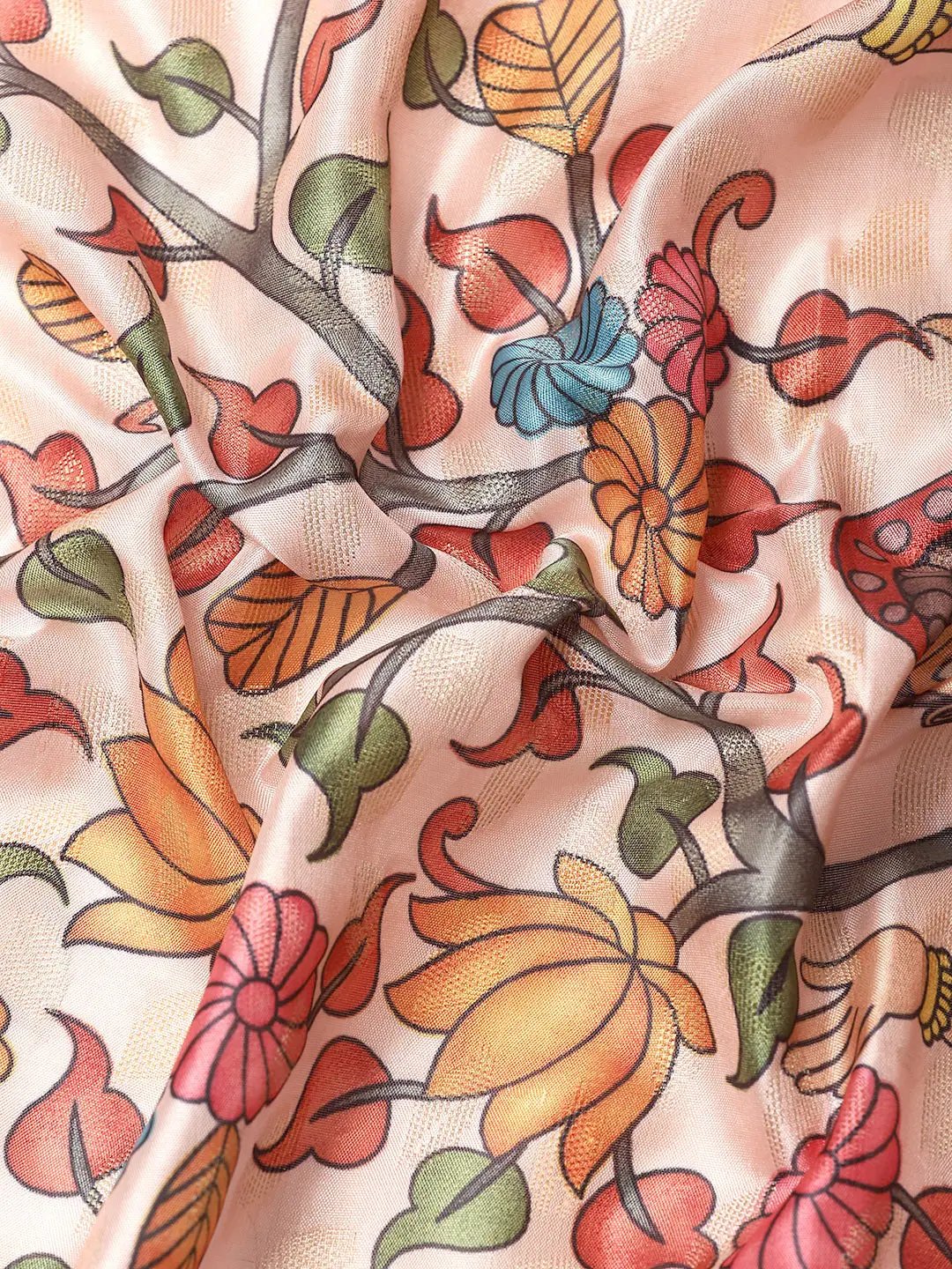 Exquisite Kalamkari Pattu Banarasi Silk Saree - Image 7