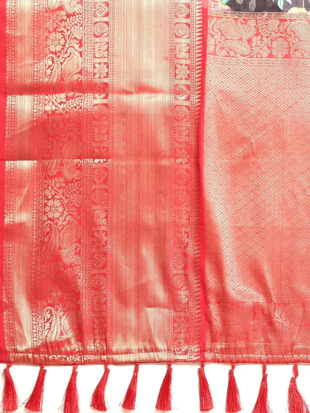 Exquisite Kalamkari Pattu Banarasi Silk Saree - Image 6