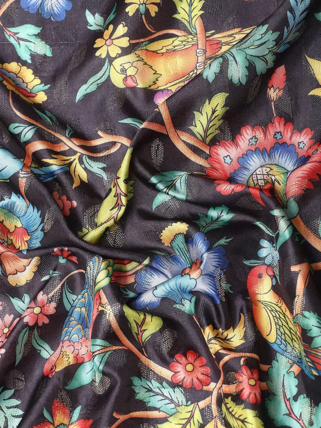 Exquisite Kalamkari Pattu Banarasi Silk Saree - Image 7