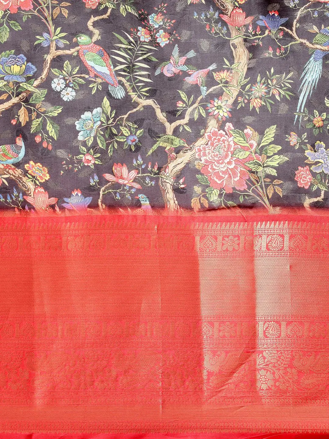 Exquisite Kalamkari Pattu Banarasi Silk Saree - Image 4