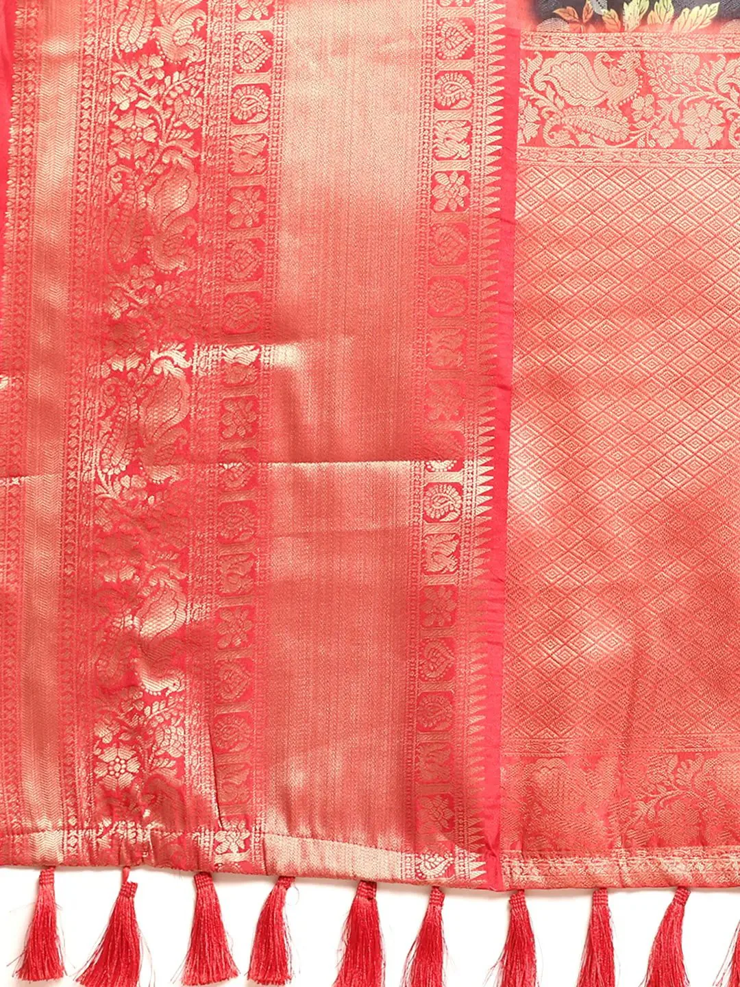 Exquisite Kalamkari Pattu Banarasi Silk Saree - Image 5