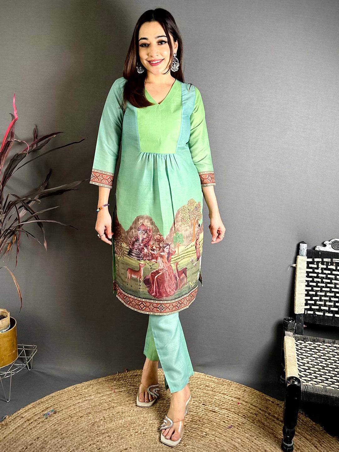 Royal Painting Mul Cotton Kurti - Image 3