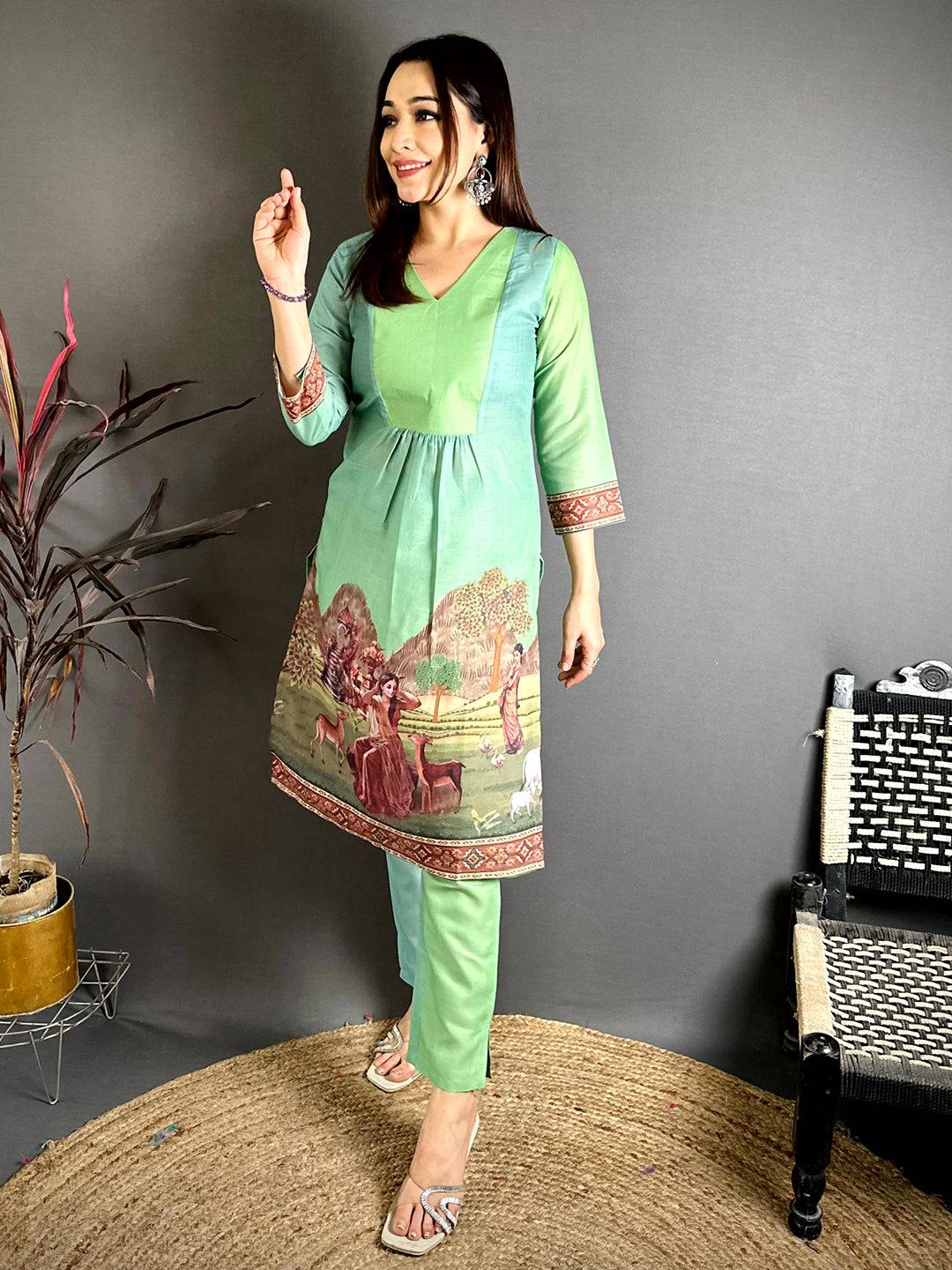 Royal Painting Mul Cotton Kurti - Image 4